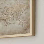 "Vintage sepia world map" - Art Print in Sepia by Rosana Laiz Blursbyai - Frame Close-up