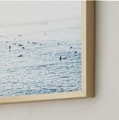 "Pacific Beach Surfers" - Art Print in Baby Blue by LindseyErin - Frame Close-up