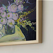 "Purple Florals" - Art Print in Dainty Purple by Cristina Marie - Frame Close-up