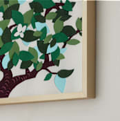 "White flower tree collage" - Art Print in tree green by Rafael Yaniger - Frame Close-up