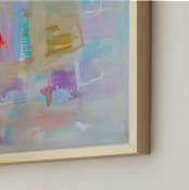 "Wading in the Pond" - Art Print in Haint Blue by Nicole Simms - Frame Close-up