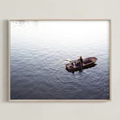 "Prague at Sunset" - Art Print in River Gray by Krissy Bengtson - Framed