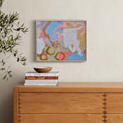 "Mimosas & Macarons" - Art Print in Salted Caramel Tan by Nicole Simms - In a Room