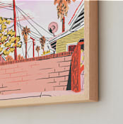 "West Coast Backyard" - Art Print in Sunset by Evan Clark - Frame Close-up