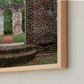 "Still Standing" - Art Print in Brick Red by Jan McElhinny - Frame Close-up