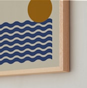 "Serene Coastline" - Art Print in Ocean by Beth Vassalo - Frame Close-up