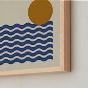 "Serene Coastline" - Art Print in Ocean by Beth Vassalo - Frame Close-up