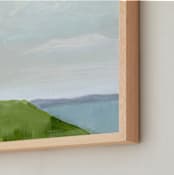 "House on the Hill" - Art Print in Ocean Blue by Jen Tips - Frame Close-up