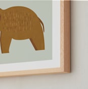 "Woolly Mammoth" - Art Print in Light Green by Amy Mullen - Frame Close-up