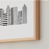 "Linear Cityscape" - Art Print in Black by Daniela - Frame Close-up