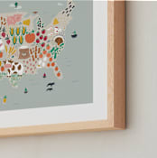 "US Agriculture" - Art Print in Robin's Egg by Joanna Griffin - Frame Close-up