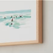 "Surf City" - Art Print in Blue Surf by Jenny Partrite - Frame Close-up