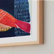 "Still 3" - Art Print in Petrol, rose, coral and mustard by Victoria Johnson - Frame Close-up