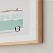 "Beach Bus" - Art Print in Seafoam by Itsy Belle Studio - Frame Close-up