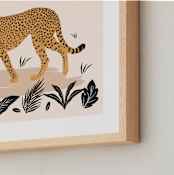 "The Cheetah" - Art Print in Sunset by Elly - Frame Close-up