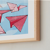 "Up and Away" - Art Print in Current Red by Cricket and Bee - Frame Close-up