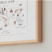 "Travel World Map" - Art Print in Ice by Teju Reval - Frame Close-up