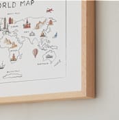 "Travel World Map" - Art Print in Ice by Teju Reval - Frame Close-up