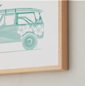 "Beaching 1" - Art Print in minty fresh by Rebecca Marchese - Frame Close-up