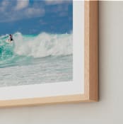 "Surfing Lanzarote" - Art Print in Aquamarine by M.E.Segantini - Frame Close-up
