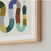 "Quilted Snake" - Art Print in Muted Multi by Kelly Watkins - Frame Close-up
