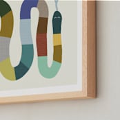 "Quilted Snake" - Art Print in Muted Multi by Kelly Watkins - Frame Close-up