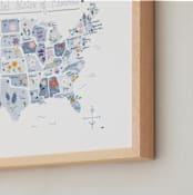 "United States of Flowers" - Art Print in Blue Moon Glycine by Another Please - Frame Close-up