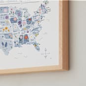 "United States of Flowers" - Art Print in Blue Moon Glycine by Another Please - Frame Close-up