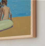"Violet & Zach Intertube" - Art Print in Cerulean Blue by Annie Seaton - Frame Close-up