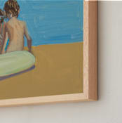 "Violet & Zach Intertube" - Art Print in Cerulean Blue by Annie Seaton - Frame Close-up