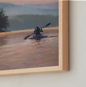 "A Time To Reflect" - Art Print in Golden Shoreline by Cindy Gillett - Frame Close-up