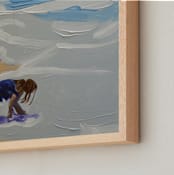 "Zachary and Violet Oxnard I" - Art Print in Cerulean Blue by Annie Seaton - Frame Close-up
