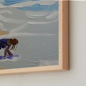 "Zachary and Violet Oxnard I" - Art Print in Cerulean Blue by Annie Seaton - Frame Close-up
