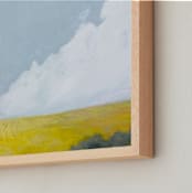 "Yellow Field" - Art Print in Golden by Kara Schlabaugh - Frame Close-up