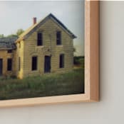 "House of Stone" - Art Print in stone yellow by Eric Eikenbary - Frame Close-up