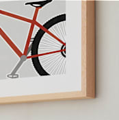 "Keep Pedaling" - Art Print in Strawberry by Jen Tips - Frame Close-up