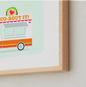 "Little Taco Truck" - Art Print in Mango by Itsy Belle Studio - Frame Close-up