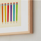 "Mad About Pencils" - Art Print in Ruby Red by TM Stationery - Frame Close-up