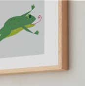 "Leap Frog Leap!" - Art Print in Leaping green by Rebecca Marchese - Frame Close-up