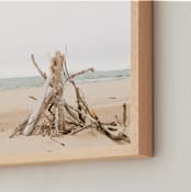 "Beach Bonnie" - Art Print in Sandy Beige by K.Short - Frame Close-up