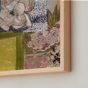 "Sashiko flowers quilt" - Art Print in greenish grafito by Bethania Lima - Frame Close-up