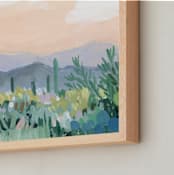 "Spring in the Cactus Garden" - Art Print in peach by Shina Choi - Frame Close-up