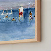 "Kineret" - Art Print in sea blue by Rafael Yaniger - Frame Close-up