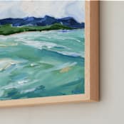 "Golden Light Bay" - Art Print in Turquoise Sea by Sarah Finkel - Frame Close-up