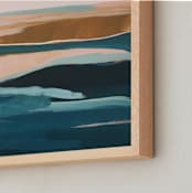 "Golden Seascape " - Art Print in Mustard Yellow by Caryn Owen - Frame Close-up