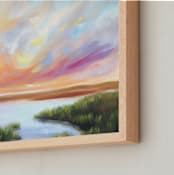 "Evening on the River" - Art Print in Tangerine by Mya Bessette - Frame Close-up