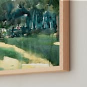 "Ping Pong in the park" - Art Print in Green by Rafael Yaniger - Frame Close-up