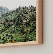 "Land of a Thousand Hills" - Art Print in Green by Alison Holcomb - Frame Close-up