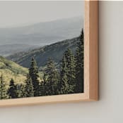 "Mountainous Fog" - Art Print in Forrest Green by Anne Ciotola - Frame Close-up