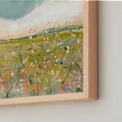 "Waiting by the Wildflowers" - Art Print in Sunshine by Lindsay Megahed - Frame Close-up